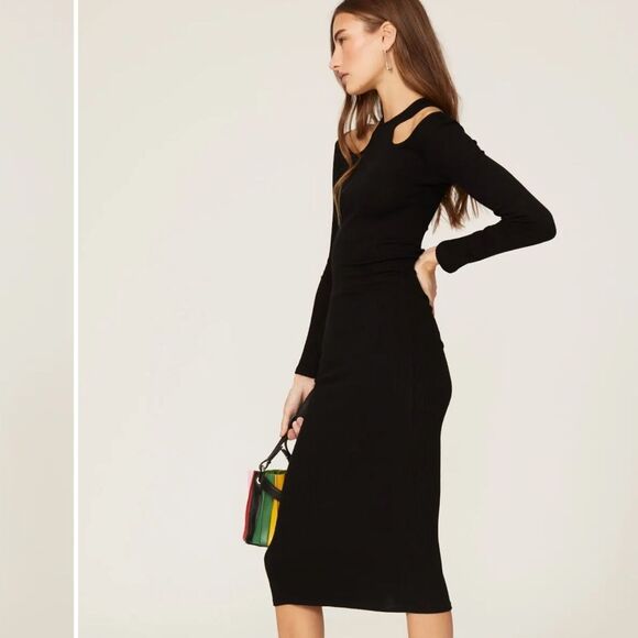 Simon Miller Anz Cutout Neckline Ribbed Dress - Picture 2 of 7